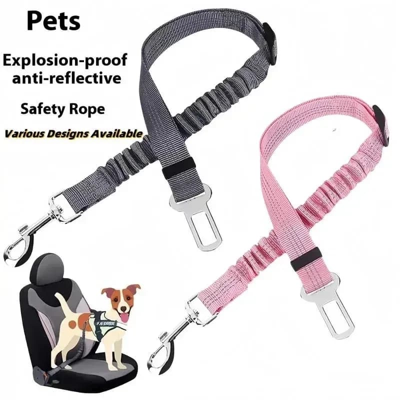 2-Pack Adjustable Pet Car Seat Belts with Headrest Restraints - View 3
