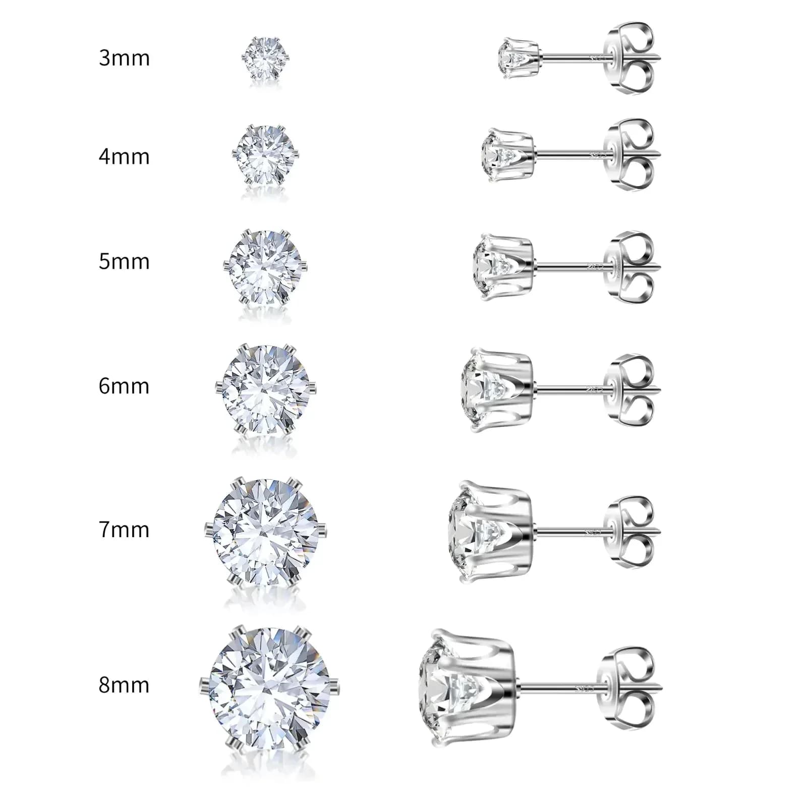Classic Hypoallergenic Stud Earrings Set - Lightweight - View 9