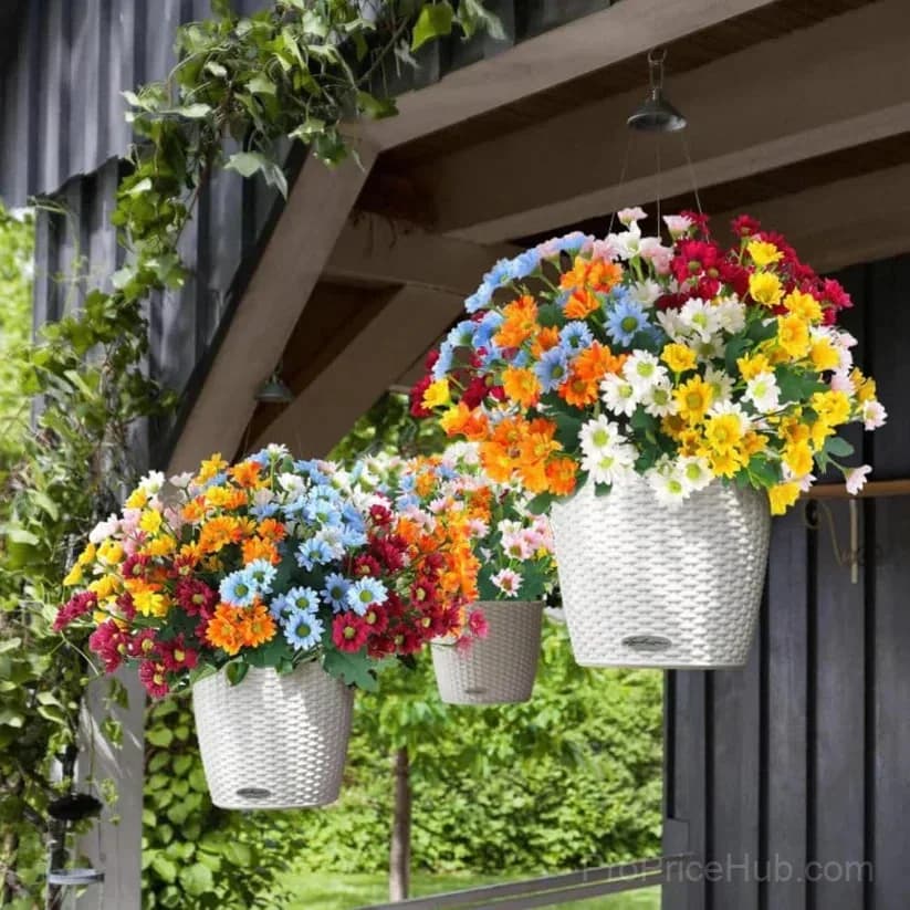 Artificial Outdoor Sunset Mums – UV-Resistant & Weatherproof - View 3