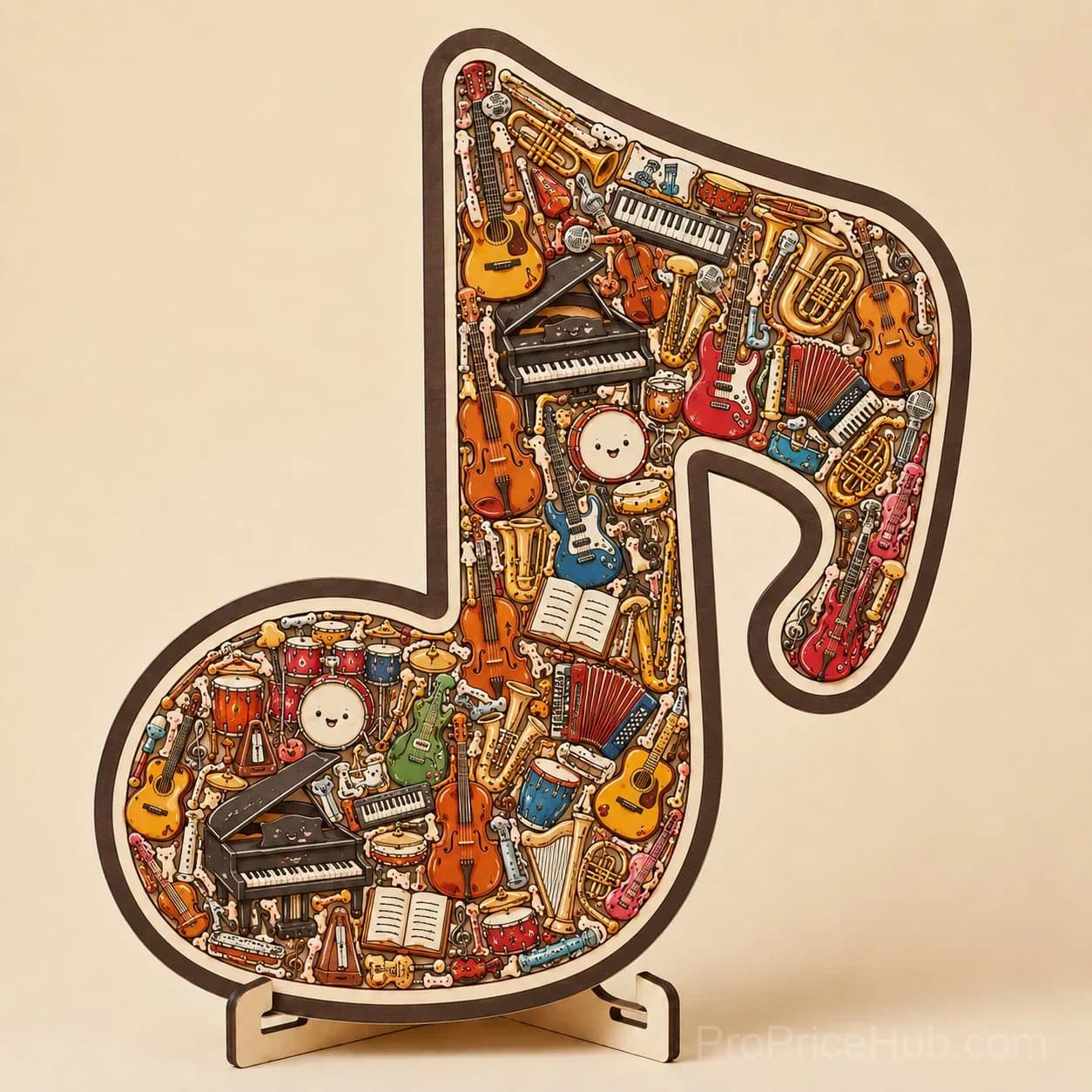 Musical Note Instrument Jigsaw Puzzle Ornament - View 3