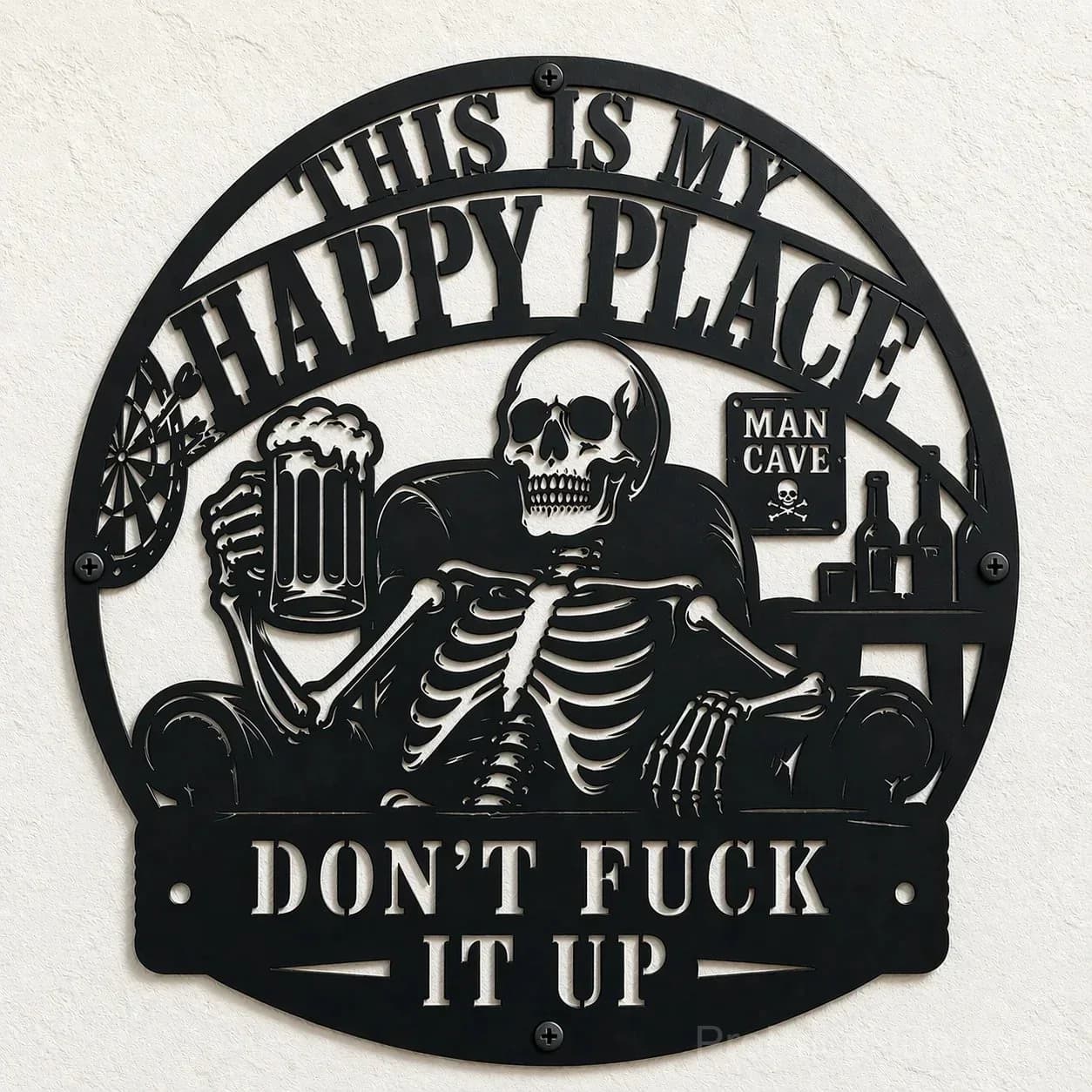 Funny This Is My Happy Place Man Cave Wall Decor - Main