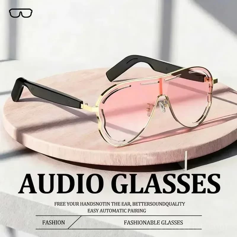 Smart Bluetooth 5.4 Audio Sunglasses – Open-Ear, UV & Blue Light Protection - View 1