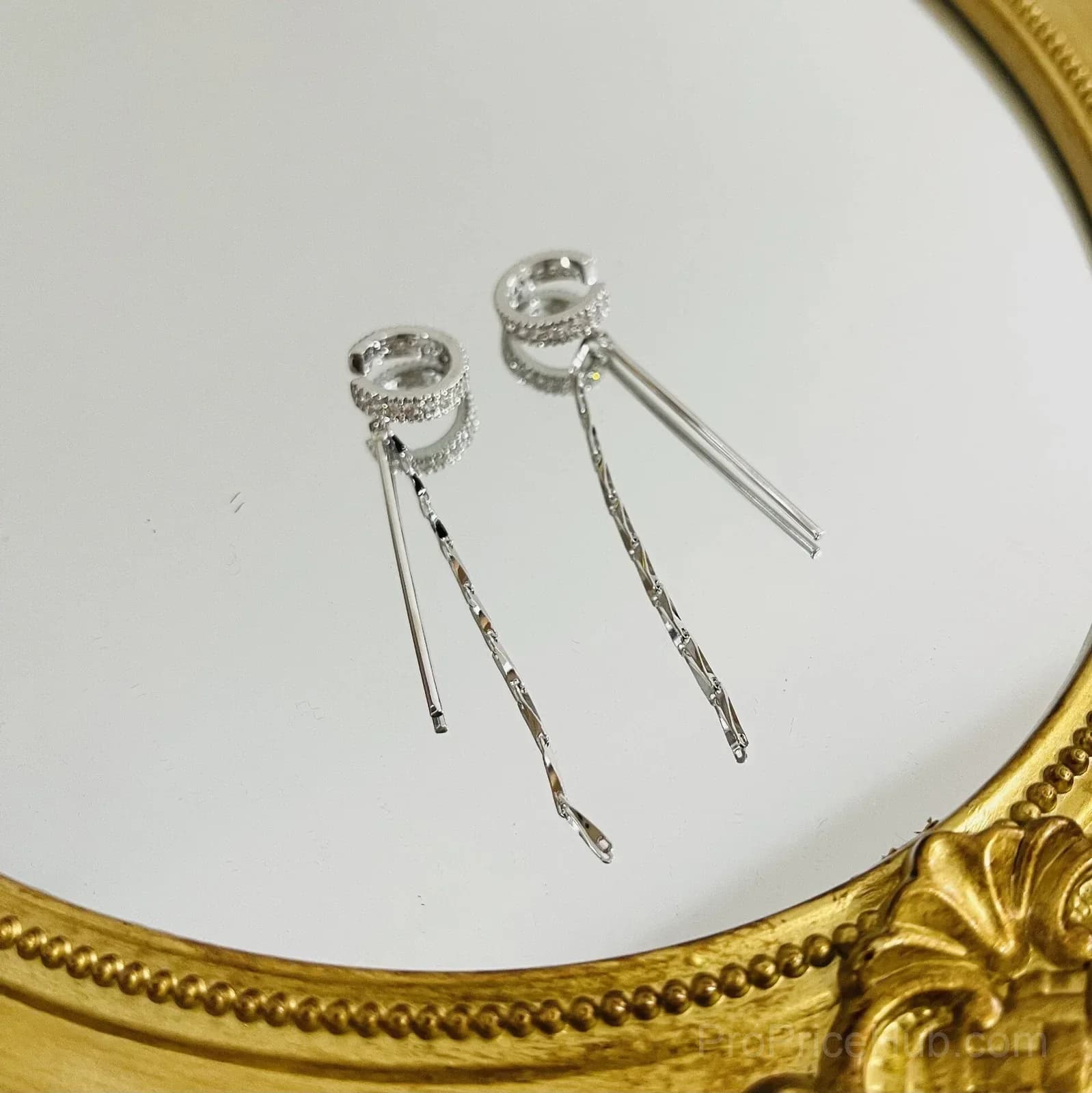 Cube Molecular Tassel Long Ear Clip - View 4