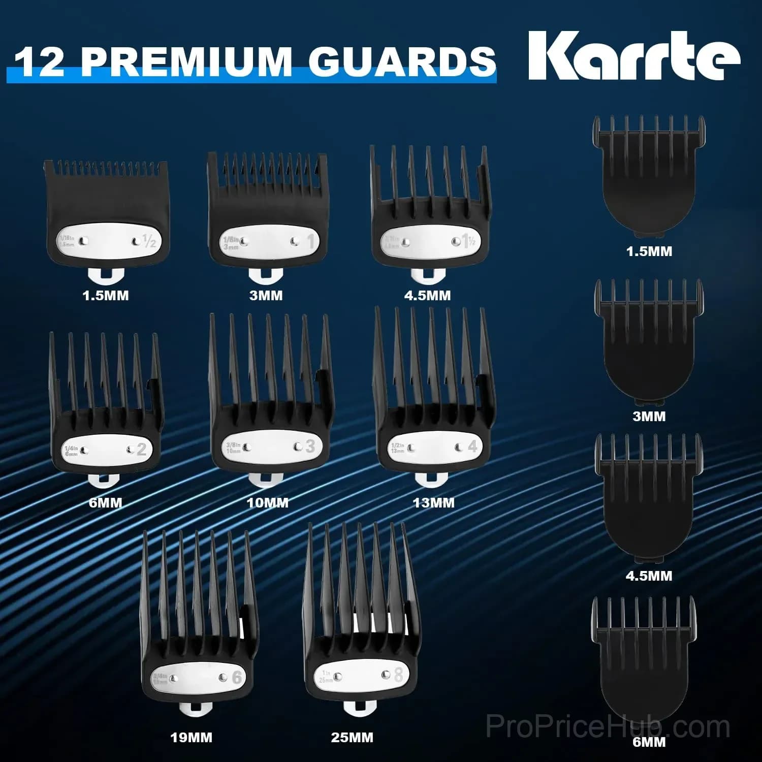 Professional Cordless Hair Clippers Trimmer Set, 1500mAh, Black - View 2