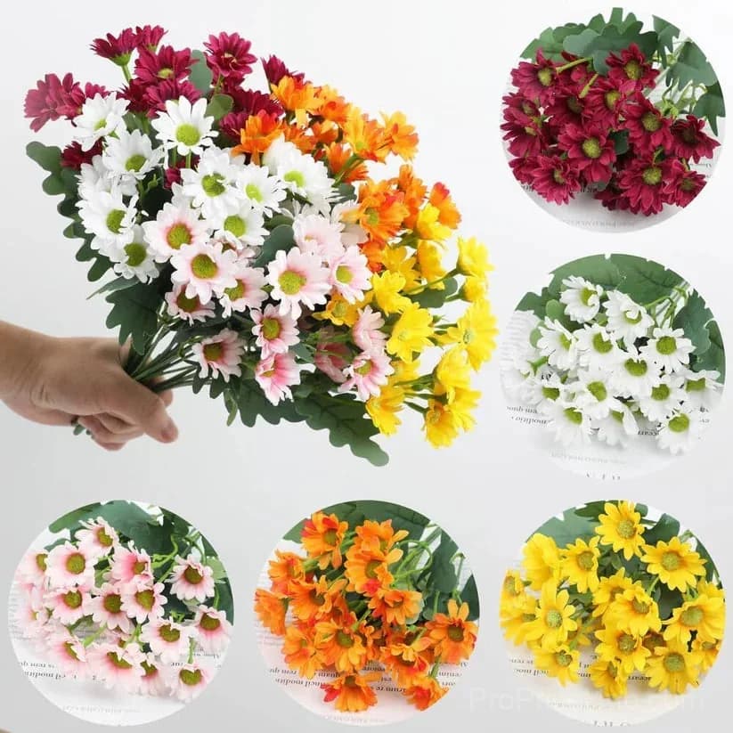 Artificial Outdoor Sunset Mums – UV-Resistant & Weatherproof - View 6