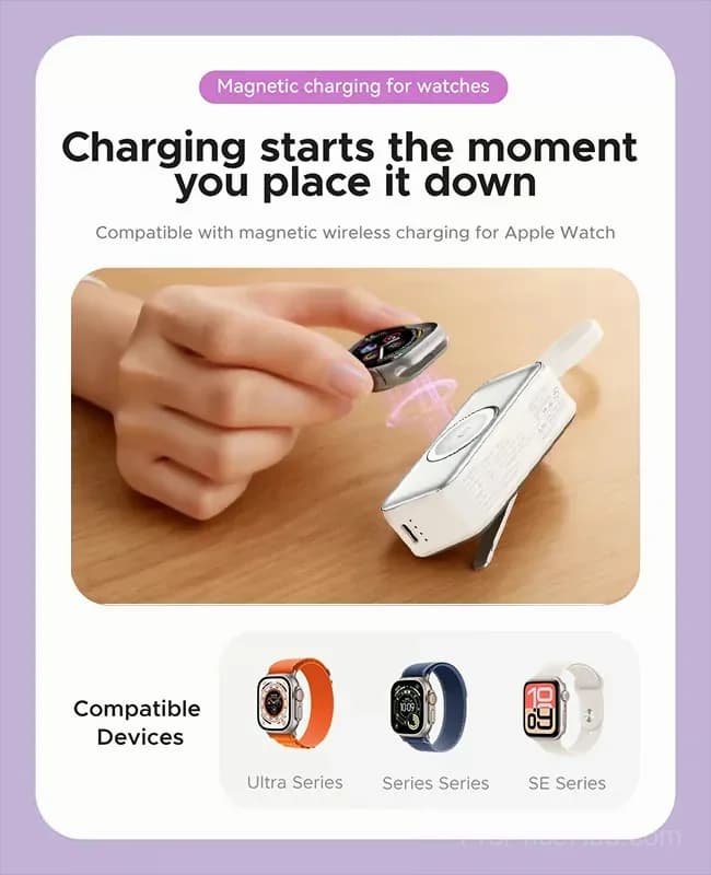 Orico 3-in-1 Power Bank with Wall Plug & Lightning Cable, Black - View 3