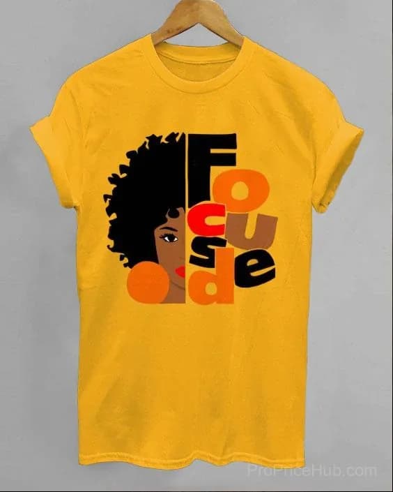 Focused Afro Woman Unisex Short Sleeve T-Shirt - View 2