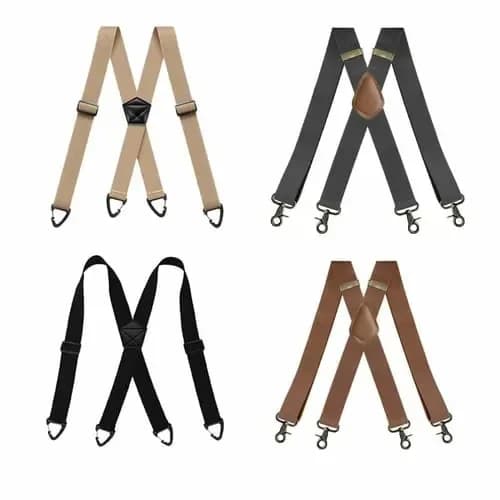 Adjustable X-Back Work Suspenders, Black/Beige/Coffee/Grey - View 1