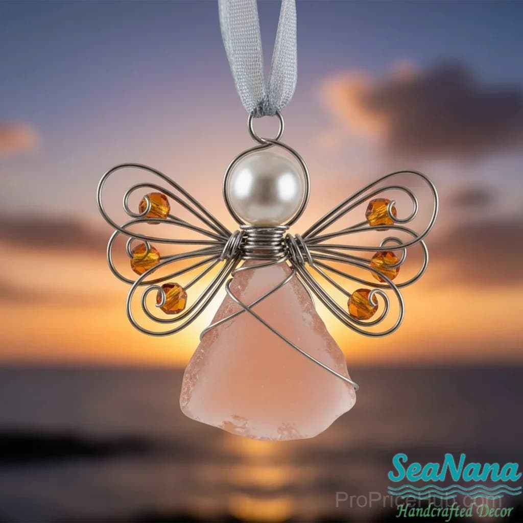 Handmade Sea Glass Angel Ornament - View 9