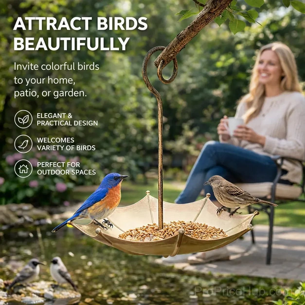 Mini Umbrella Bird Feeder - Whimsical Garden Decor - View 1