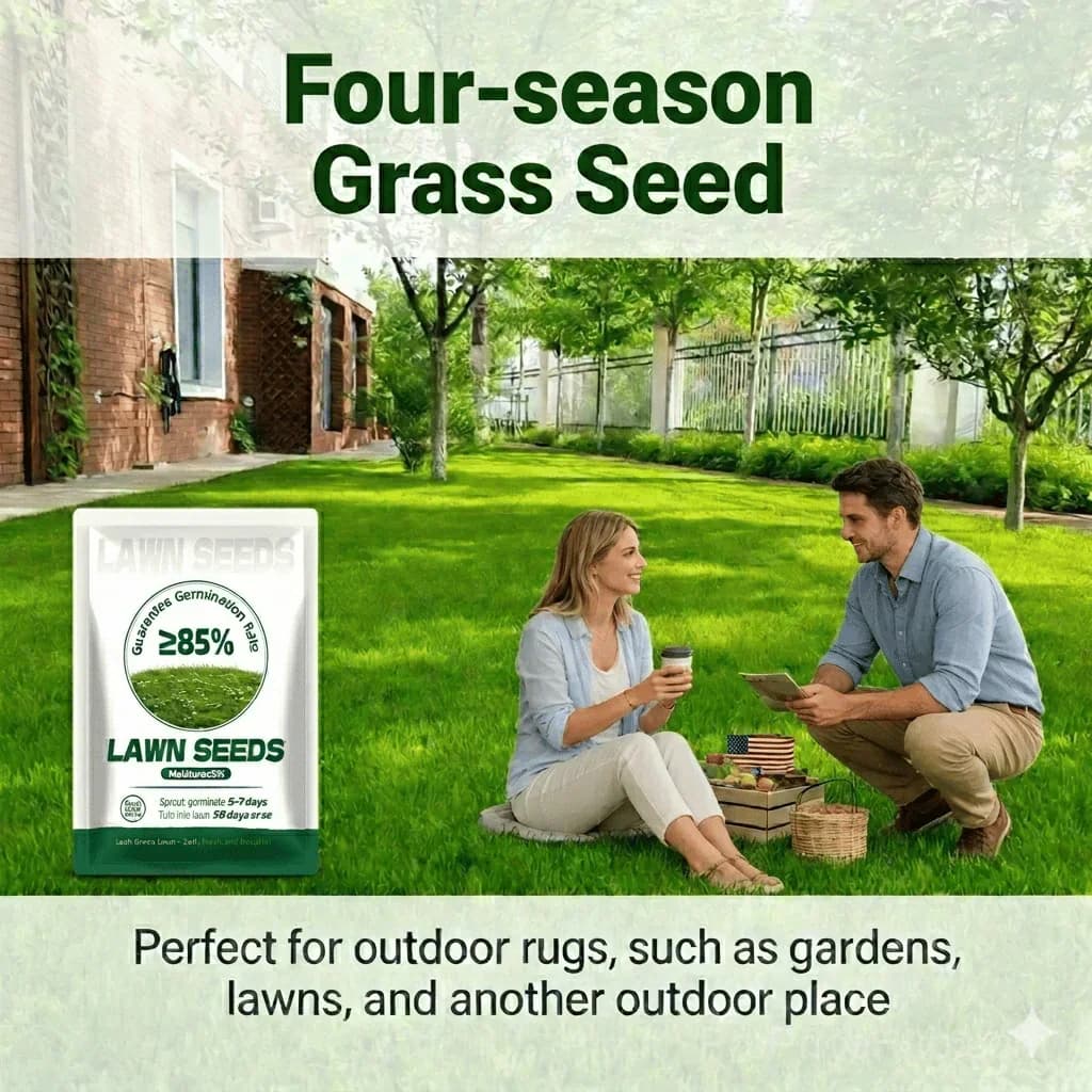 2026 Four Seasons Evergreen Grass Seed - Durable, Vibrant Green All Year - View 1