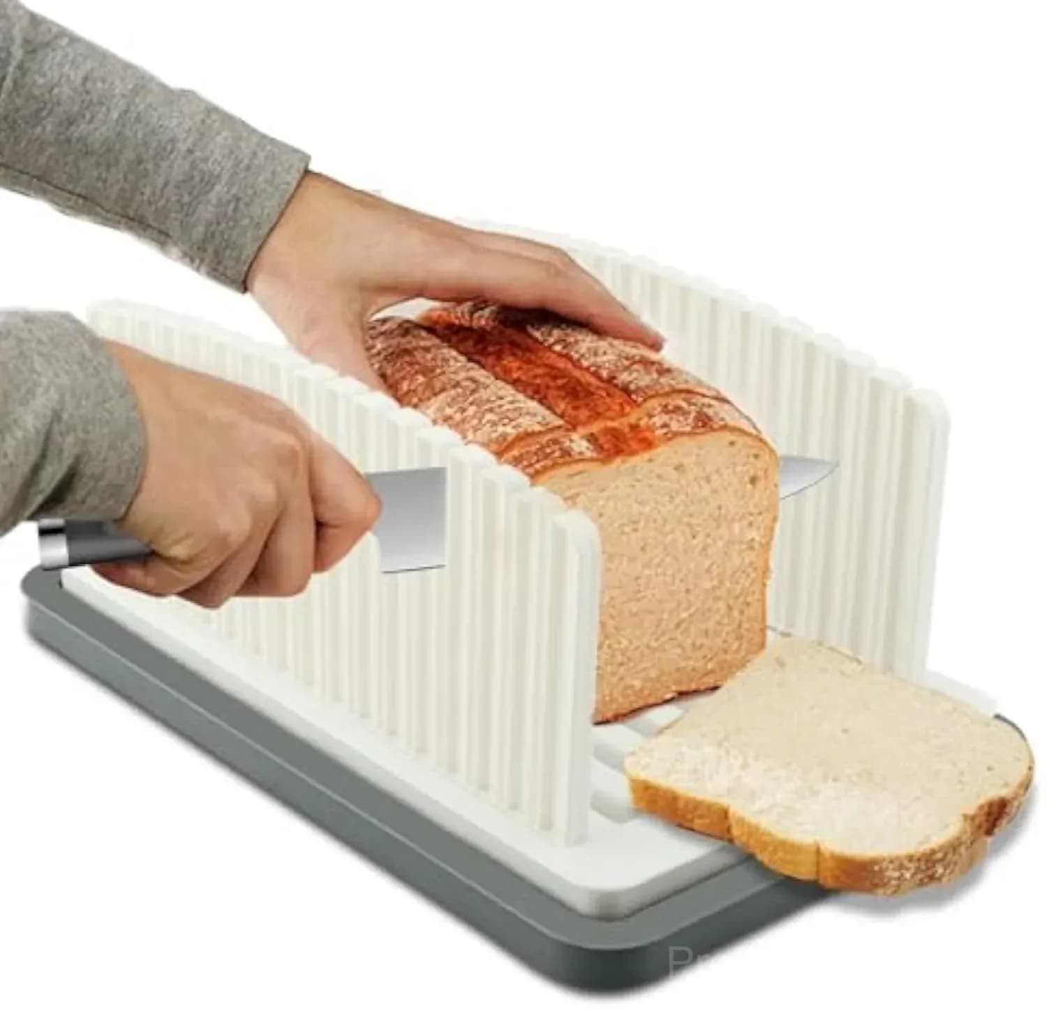 Adjustable Foldable Bread Slicer with Crumb Catcher Tray - View 1