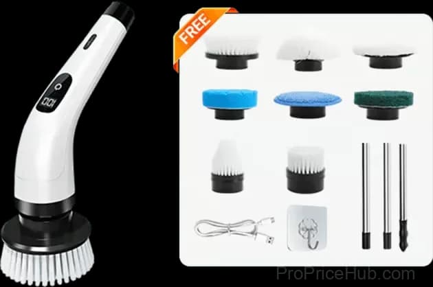 9-in-1 Electric Cleaning Brush, White, 1 Pack - View 1