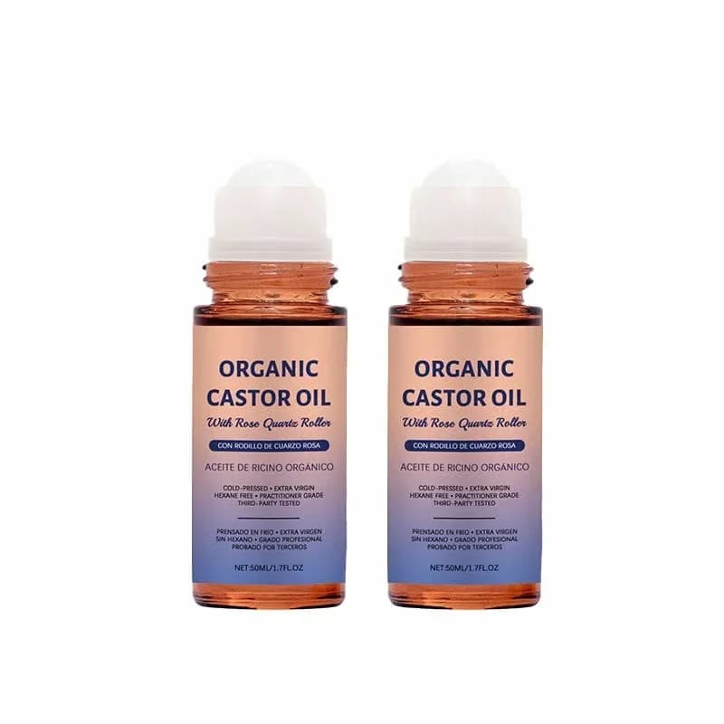 Organic Golden Castor Oil Roll-On with Rose Quartz, 1 Pc - Alt