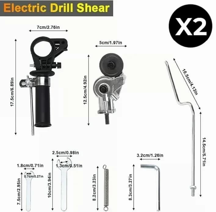 Metal Nibbler Drill Attachment Cutting Tool, 1 Set - Alt