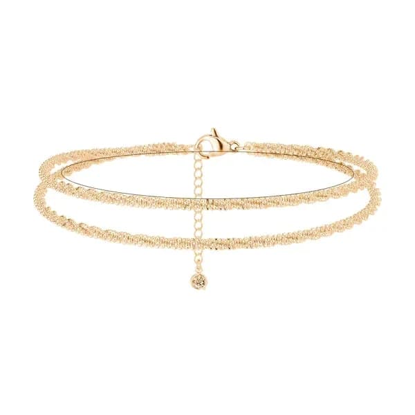Minimalist Layered Shiny Anklet for Women - View 11