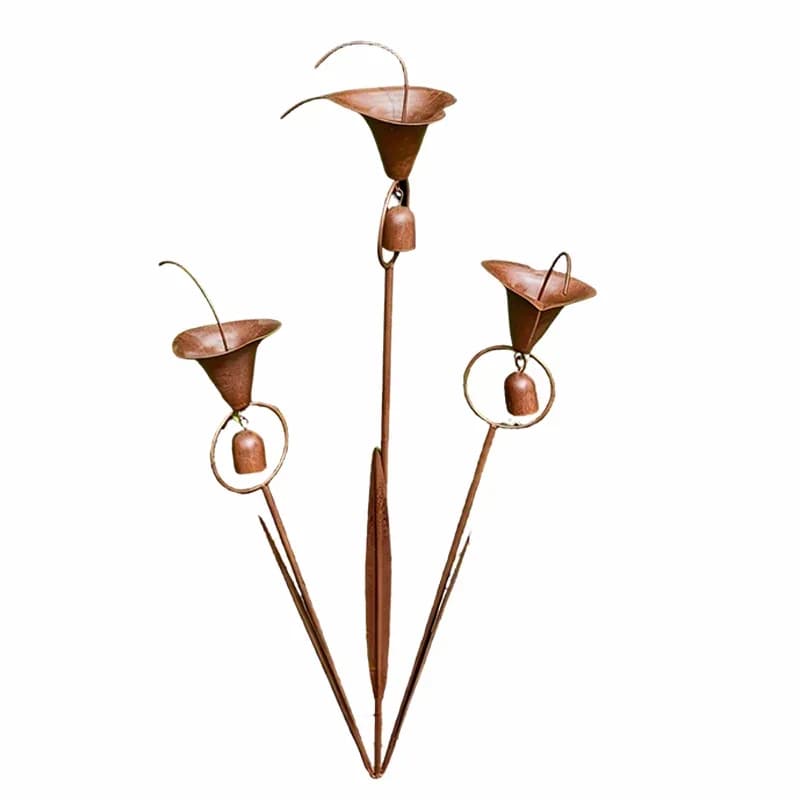 Calla Lily Garden Stake with Bell Chimes - View 1