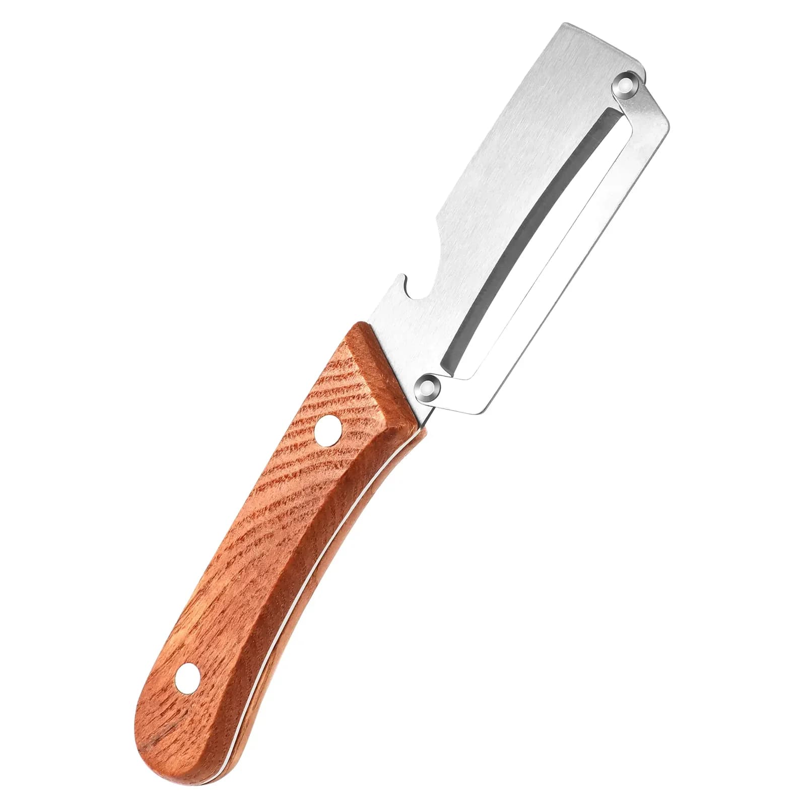 Stainless Steel Peeler with Wooden Handle and Bottle Opener - Main