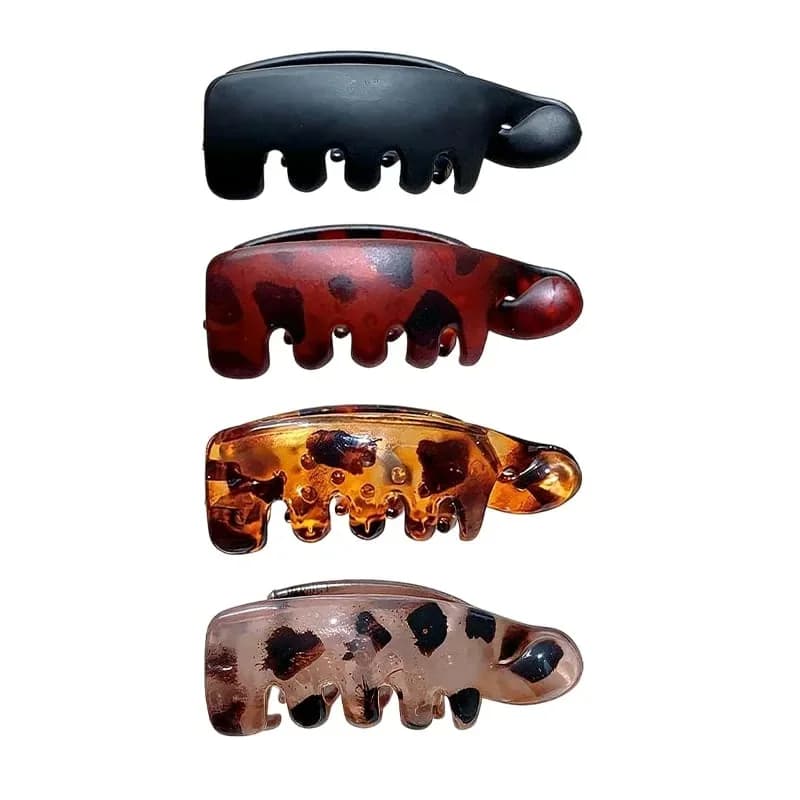 Non-Slip Banana Hair Clip, Crystal Gray - View 5