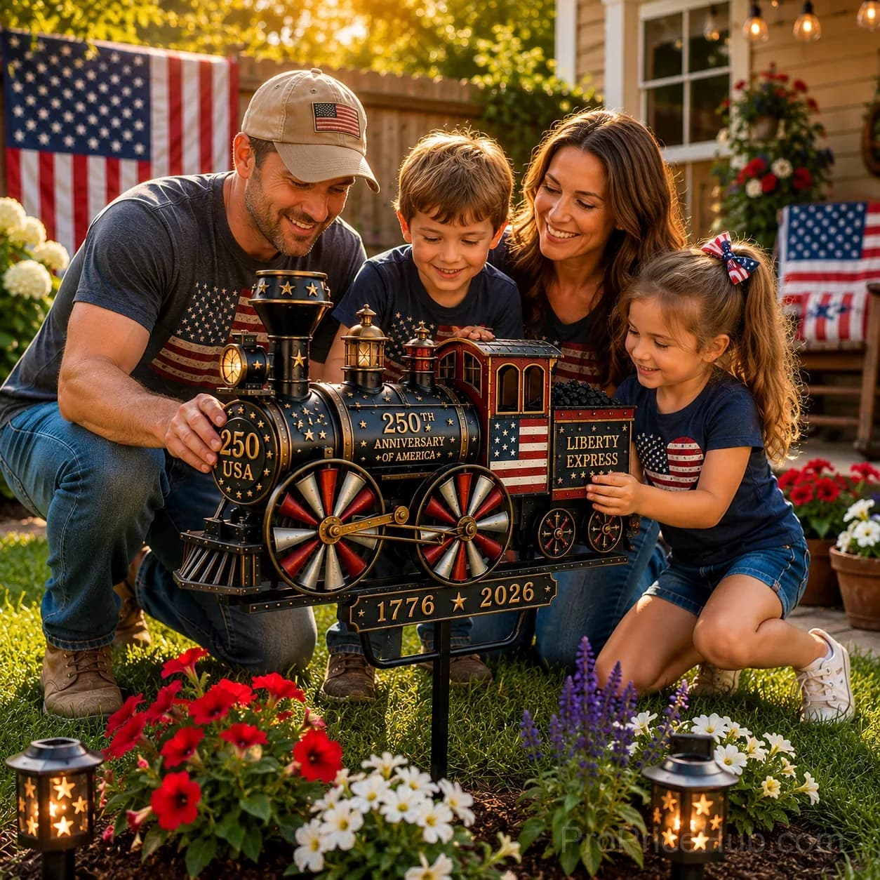 Liberty Express Train Wind Spinner - Garden Decor - View 2