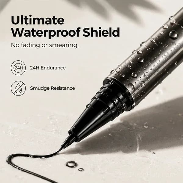 2-in-1 Waterproof Liquid Eyeliner Pen with Eraser Tip - View 3
