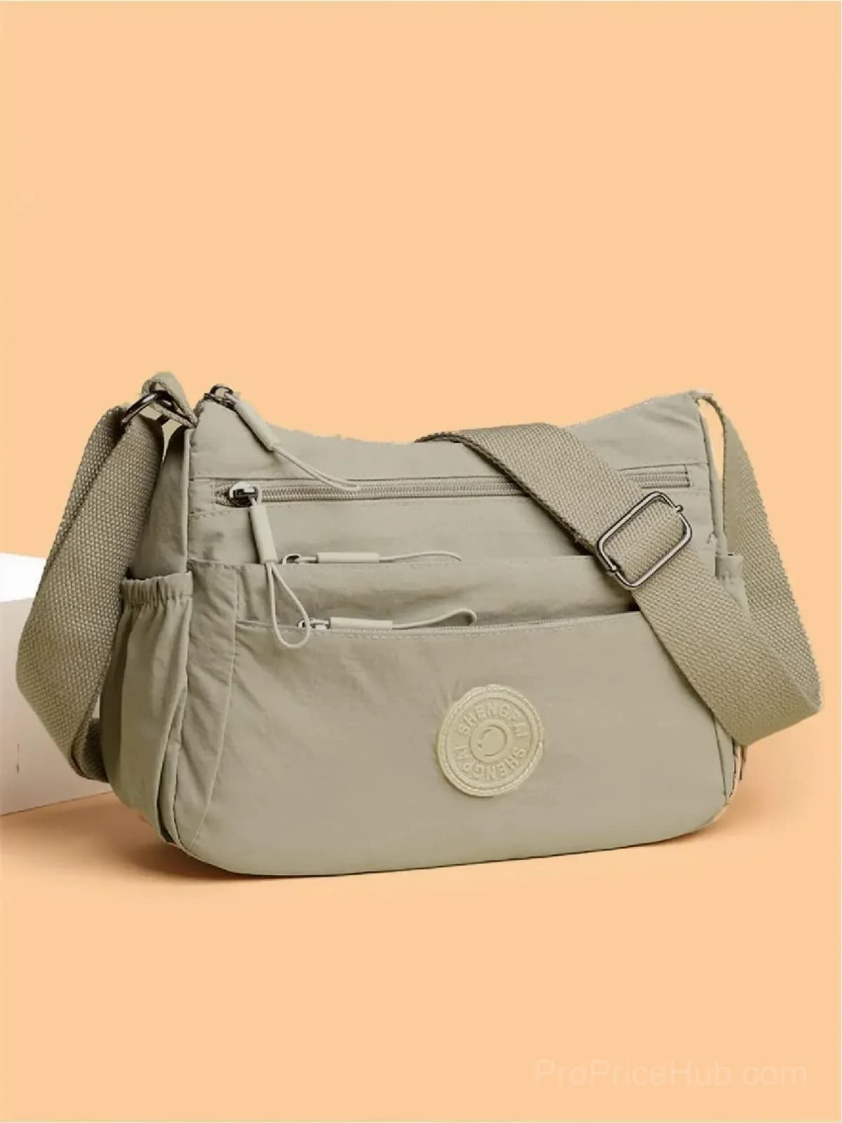 Women’s Black Multi-Pocket Zipper Crossbody Bag - View 5