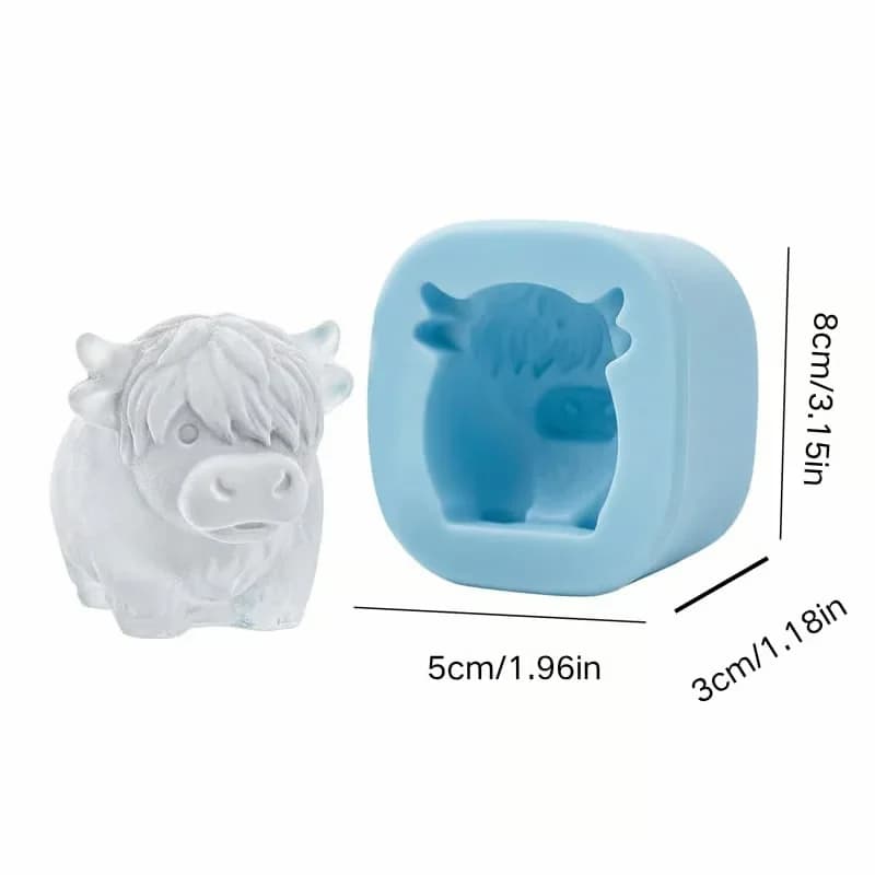 Highland Cow Silicone Ice Cube Tray, Single-Mode Mold - View 1