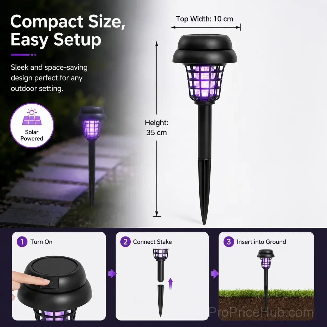 Solar Mosquito Zapper 2-in-1 Bug Killer & Yard Light - View 8