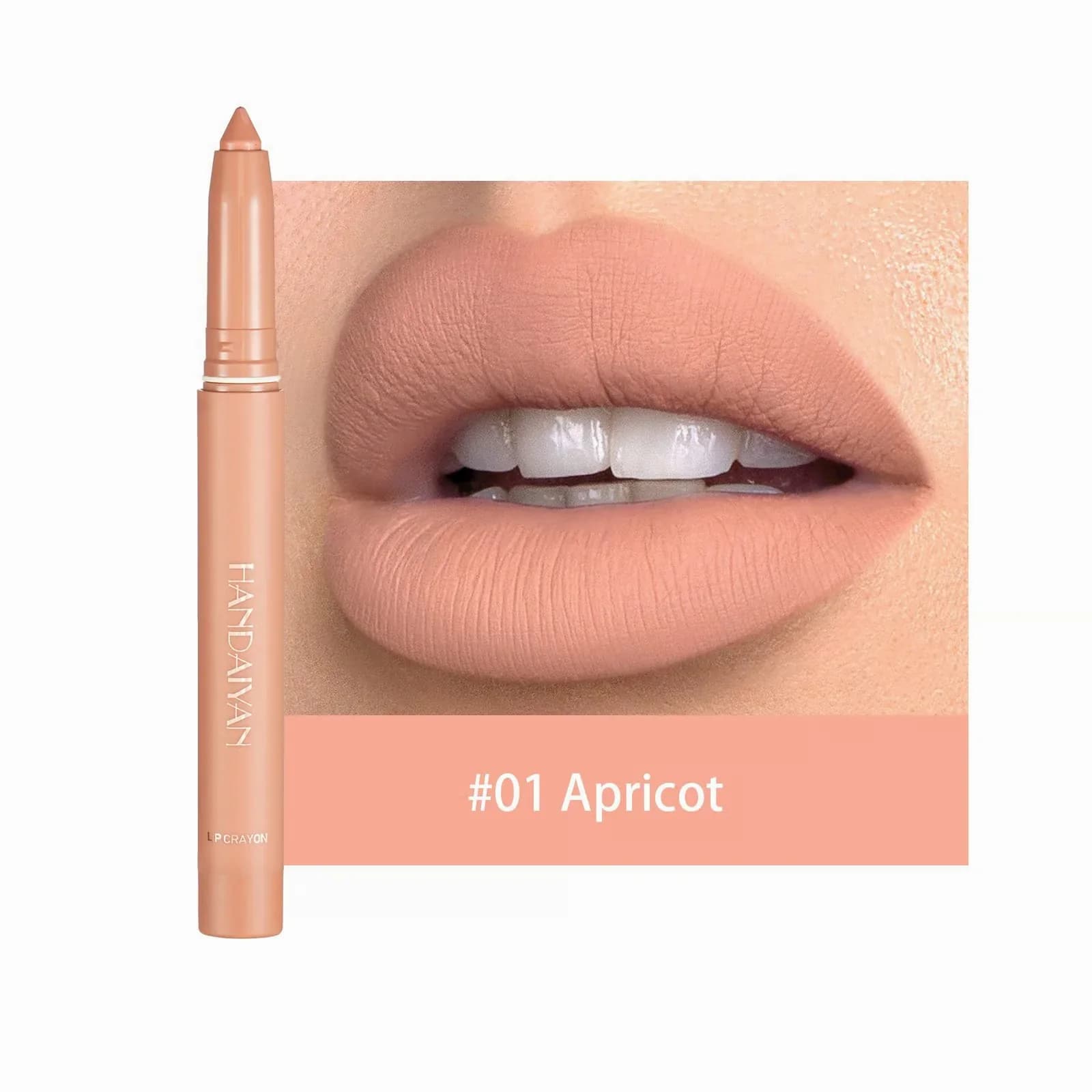 Matte Lipstick Pencil, Rotating & Sharpenable - Apricot - View 1