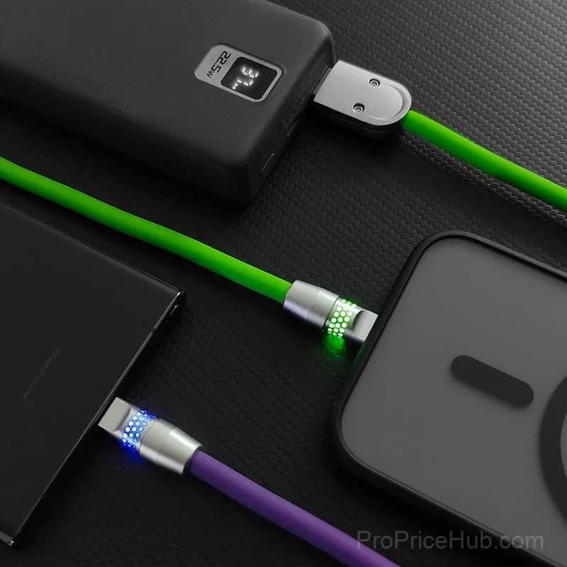 100W Fast Charging Cable with RGB Glow - View 3