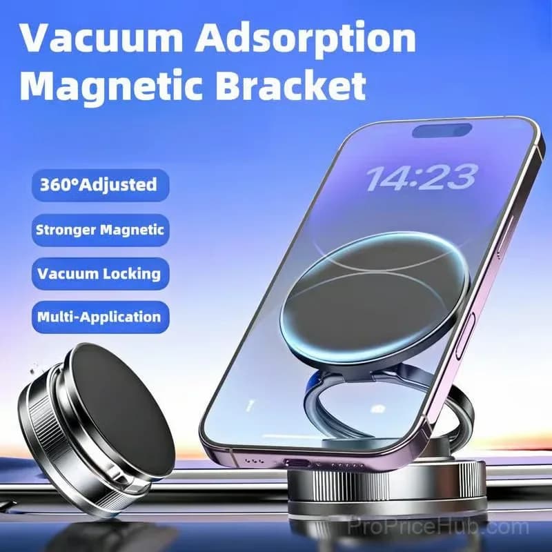 360° Adjustable Vacuum Magnetic Car Phone Holder, 1-Pack - View 1