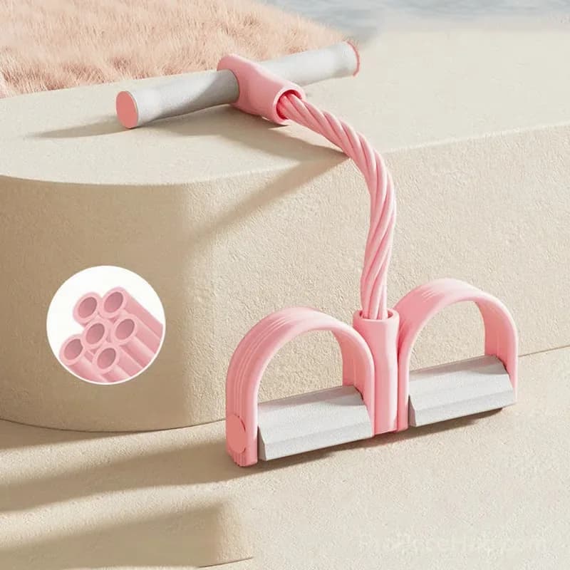Pink Multifunction Pedal Resistance Band Exerciser - Main