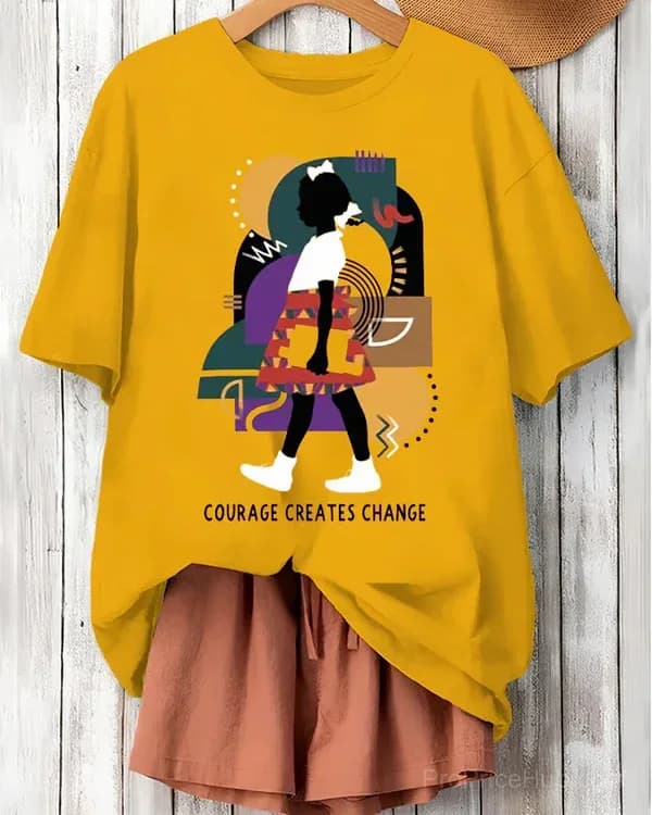 Ruby Bridges Illustrated Print Cotton T-Shirt - View 1