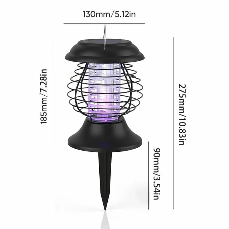 Solar Mosquito Zapper & Garden Stake Light, Black Plastic - Main