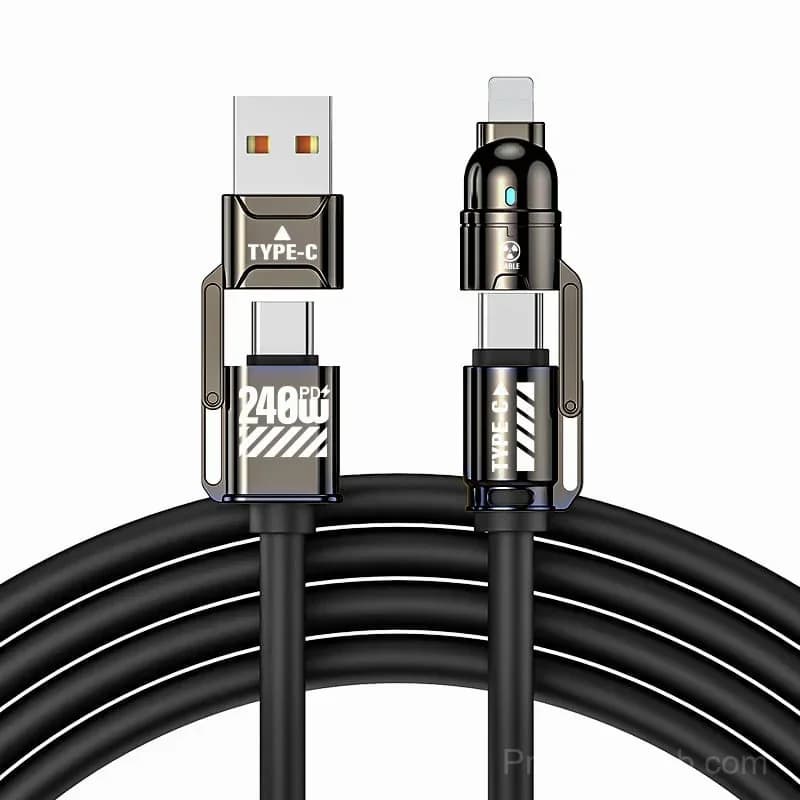 4-in-1 USB Charging Cable, 240W Fast Charging - View 1