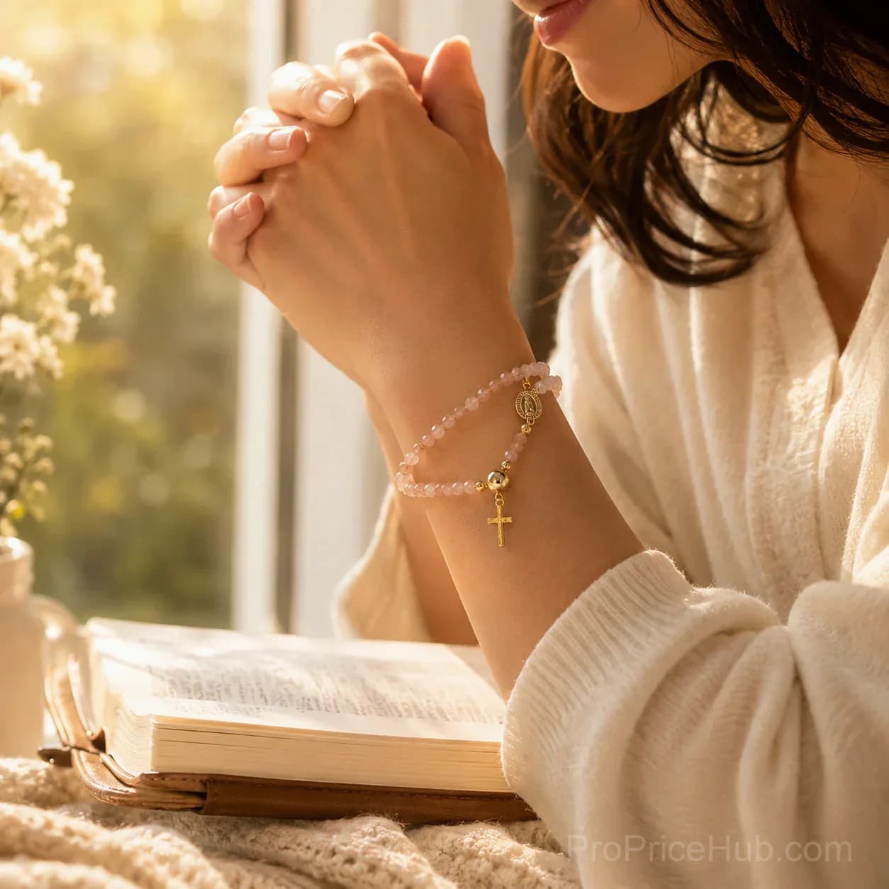 FaithLine Silver Rosary Bracelet - Alt