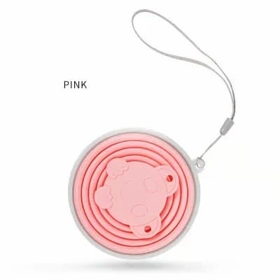 270ml Foldable Silicone Travel Cup, Anti-Scald Mug, Pink - View 1