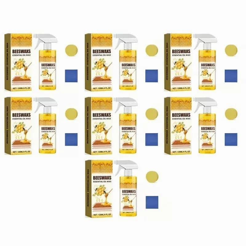 Natural Beeswax Floor Polish Spray Kit, 120ml with Sponge & Towel - View 4
