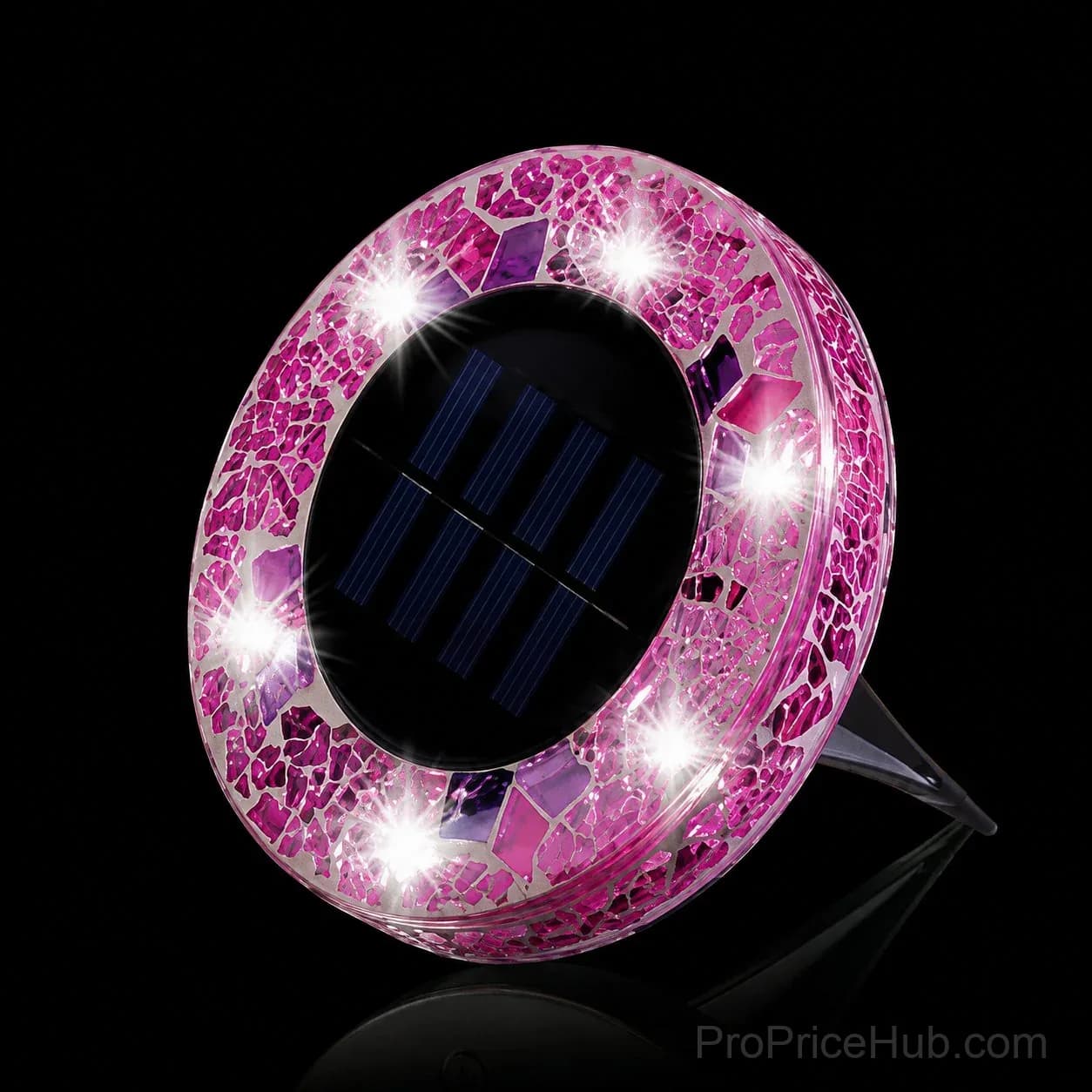 Solar Mosaic Disk Garden Lights - View 13