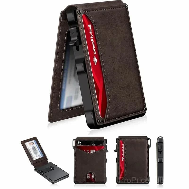 Men's RFID Blocking Wallet with Pop-Up Aluminum Case and Money Clip - View 12