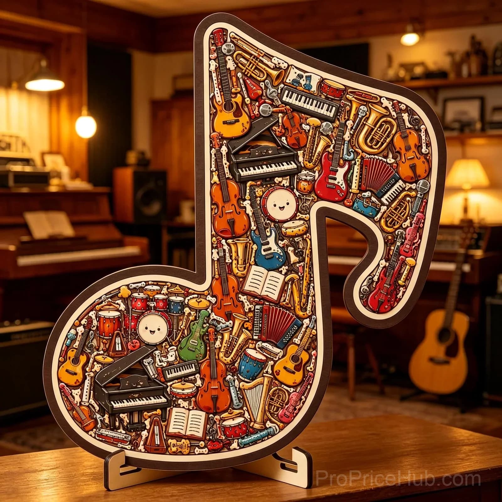 Musical Note Instrument Jigsaw Puzzle Ornament - View 1