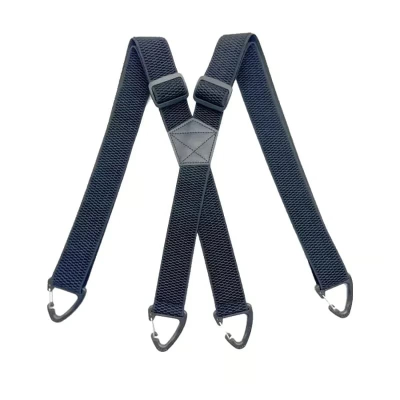 Heavy Duty Black X-Back Adjustable Work Suspenders - View 2