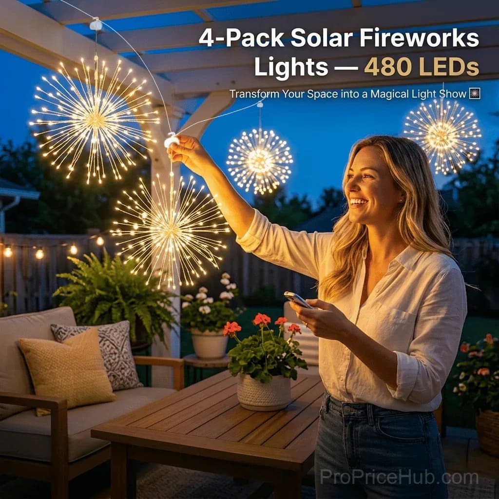 4-Pack Solar Fireworks Lights with 480 LEDs - Main