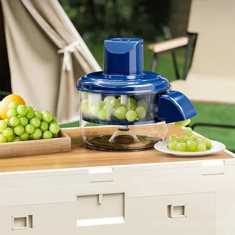 Transparent Electric Fruit & Vegetable Peeler, Blue - View 1