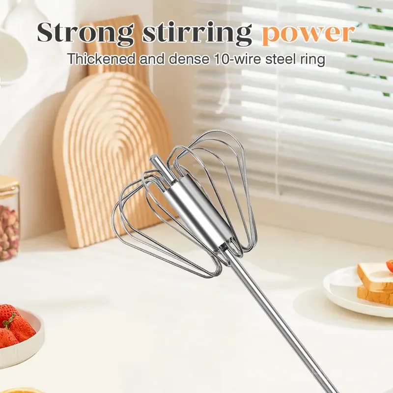 Stainless Steel Hand-Push Rotary Whisk - View 2