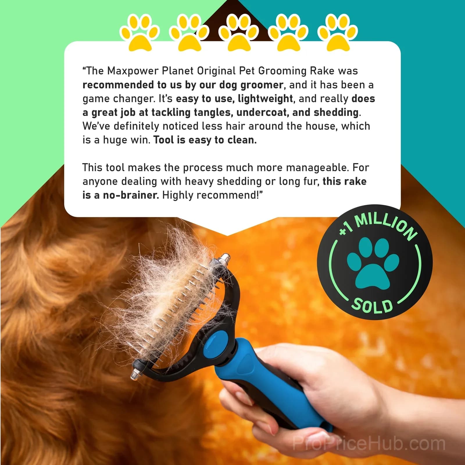 Professional Double-Sided Pet Grooming Rake - Undercoat Deshedding Tool for Dogs & Cats - View 7