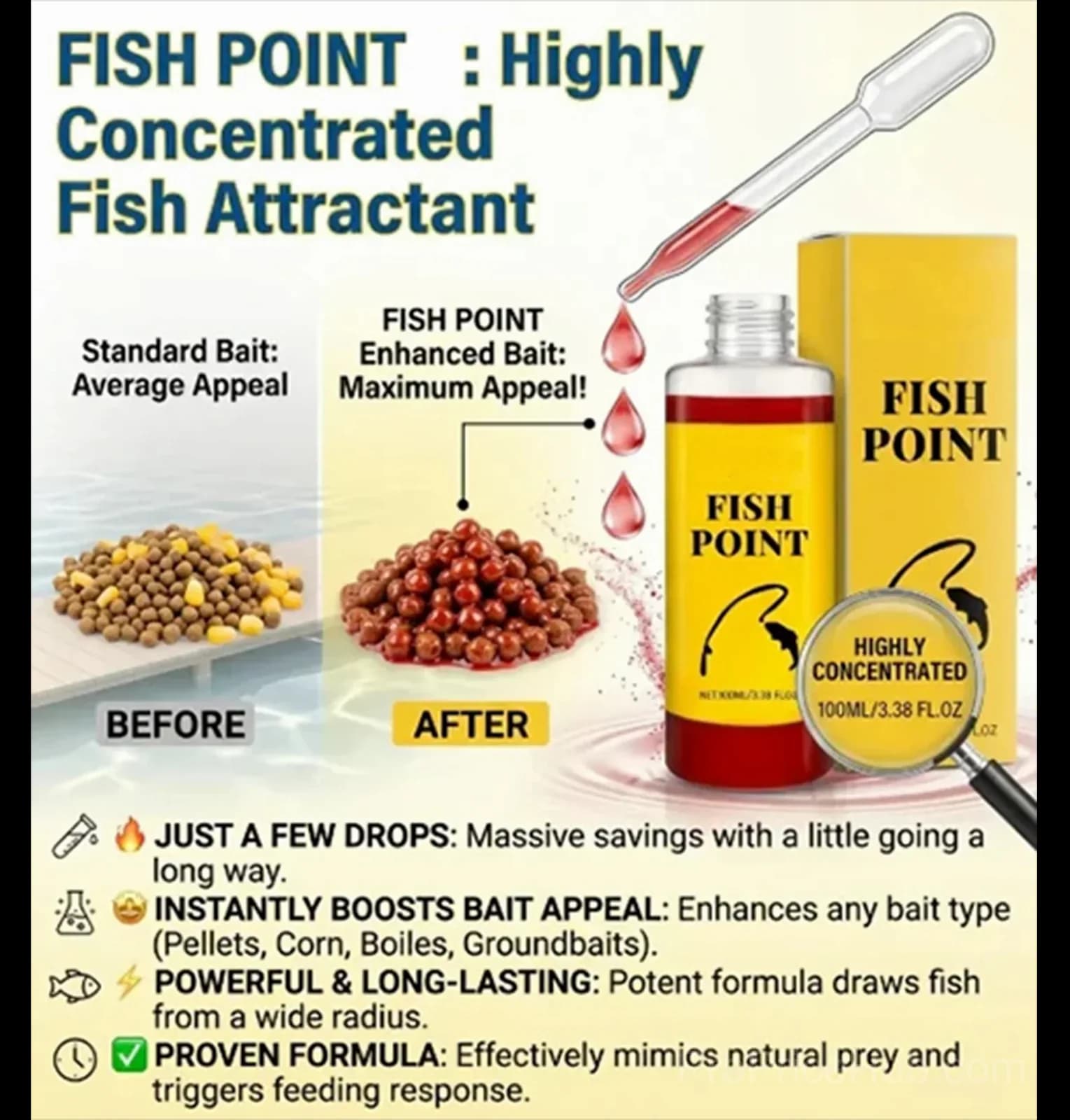 Concentrated Fish Attractant Liquid - Fast Acting Red Worm Formula - Alt