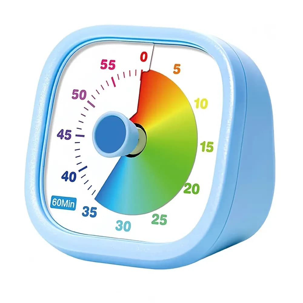 60-Minute Visual Timer for Kids, Silent Countdown, Blue - View 1