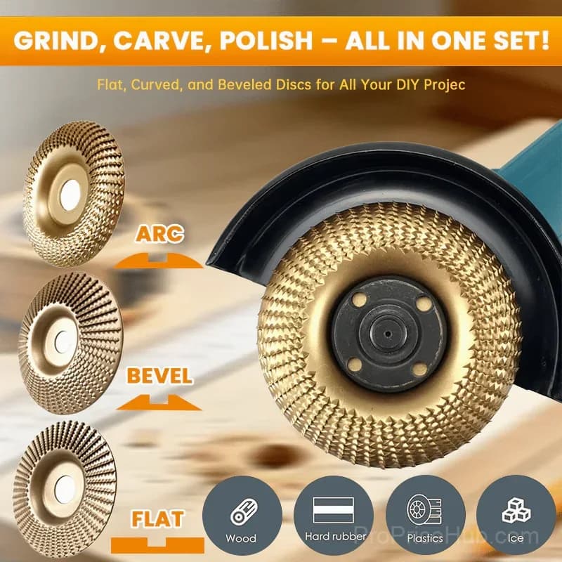Heavy-Duty Wood Carving Disc Set - 3 Pieces - View 3