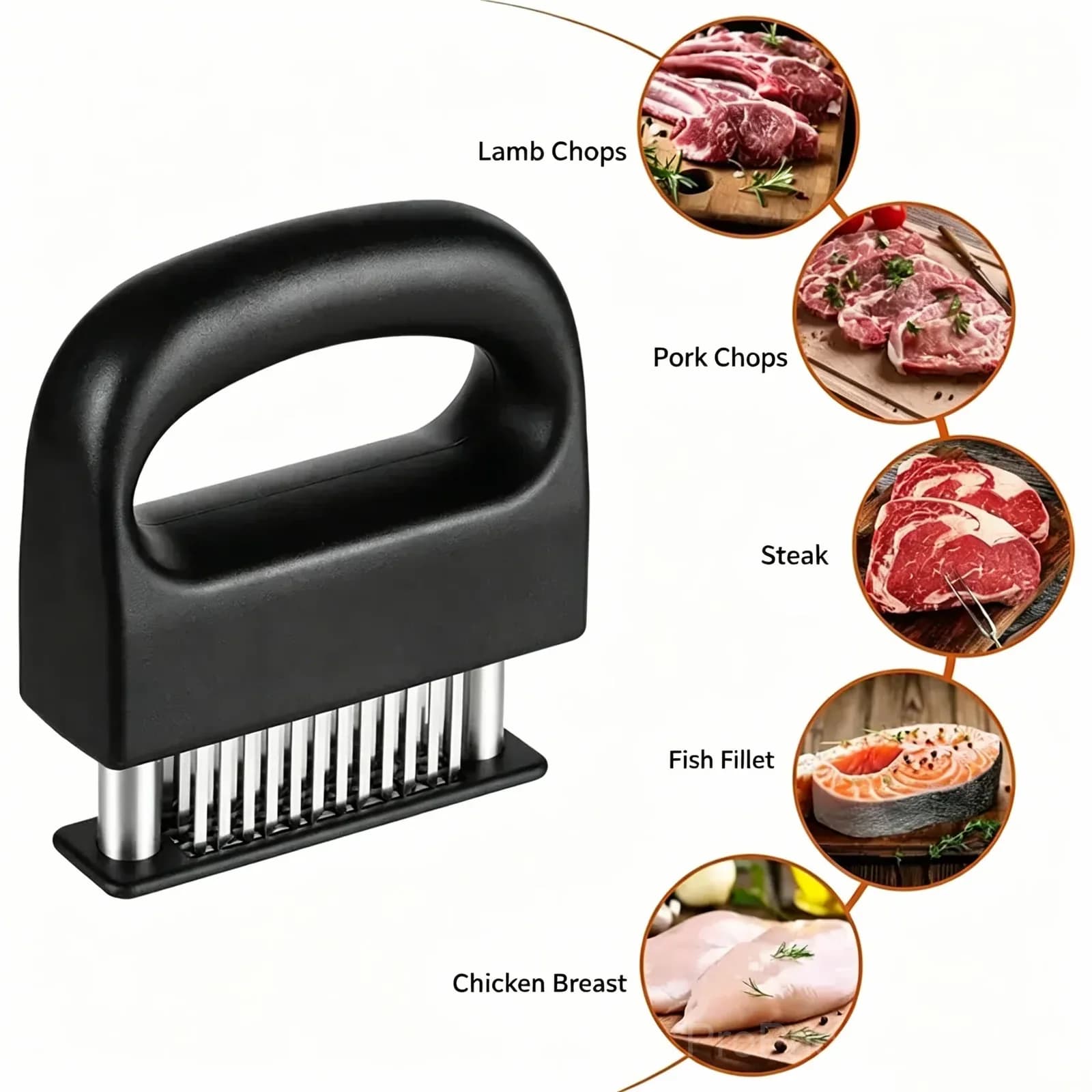Portable 48-Pin Spring Meat Tenderizer for Kitchen - View 2
